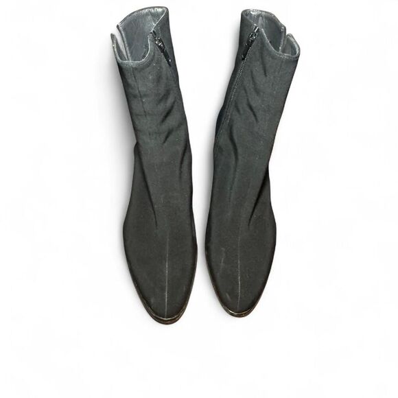 Stuart Weitzman Women's Black Heeled Nylon Zip-up Ankle Boots Size 11 - Picture 6 of 8